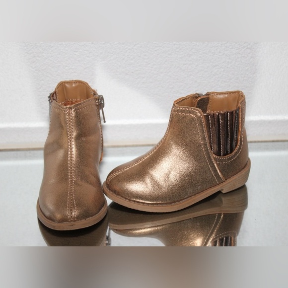 Simple Joys by Carter's Girl's Ella Chelsea Bootie Fashion Toddler Size 5 Bronze - Picture 4 of 8